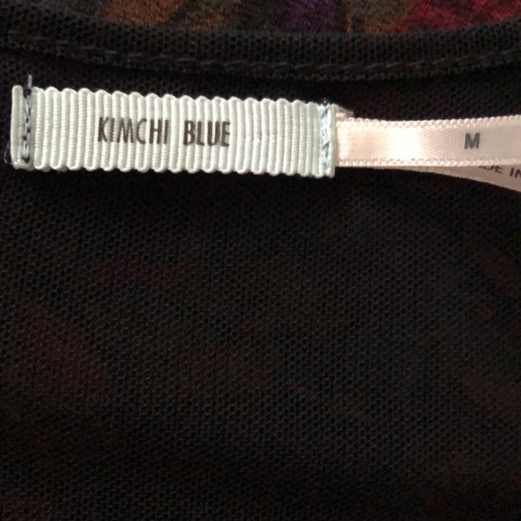 Urban Outfitters Dark Floral Dress w Mesh V Neck - Picture 5 of 5